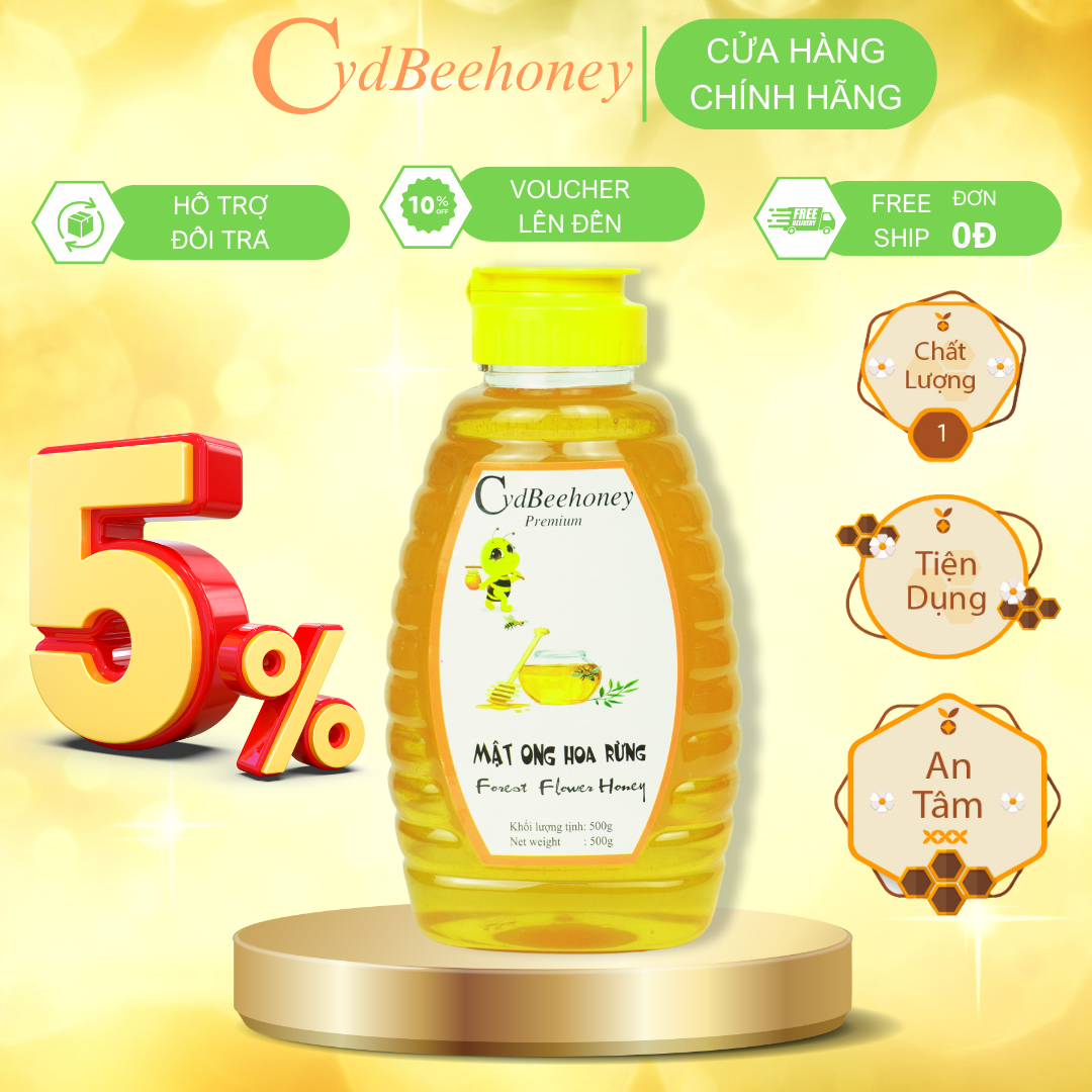 Mật Ong Rừng 500g Nguyên Chất Cao Cấp Cvdbeehoney - Wildflower honey 500g Cvdbeehoney